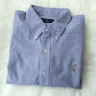 Polo Ralph Lauren for Men Standard Fit Cotton Oxford Sport Shirt in bsr blue